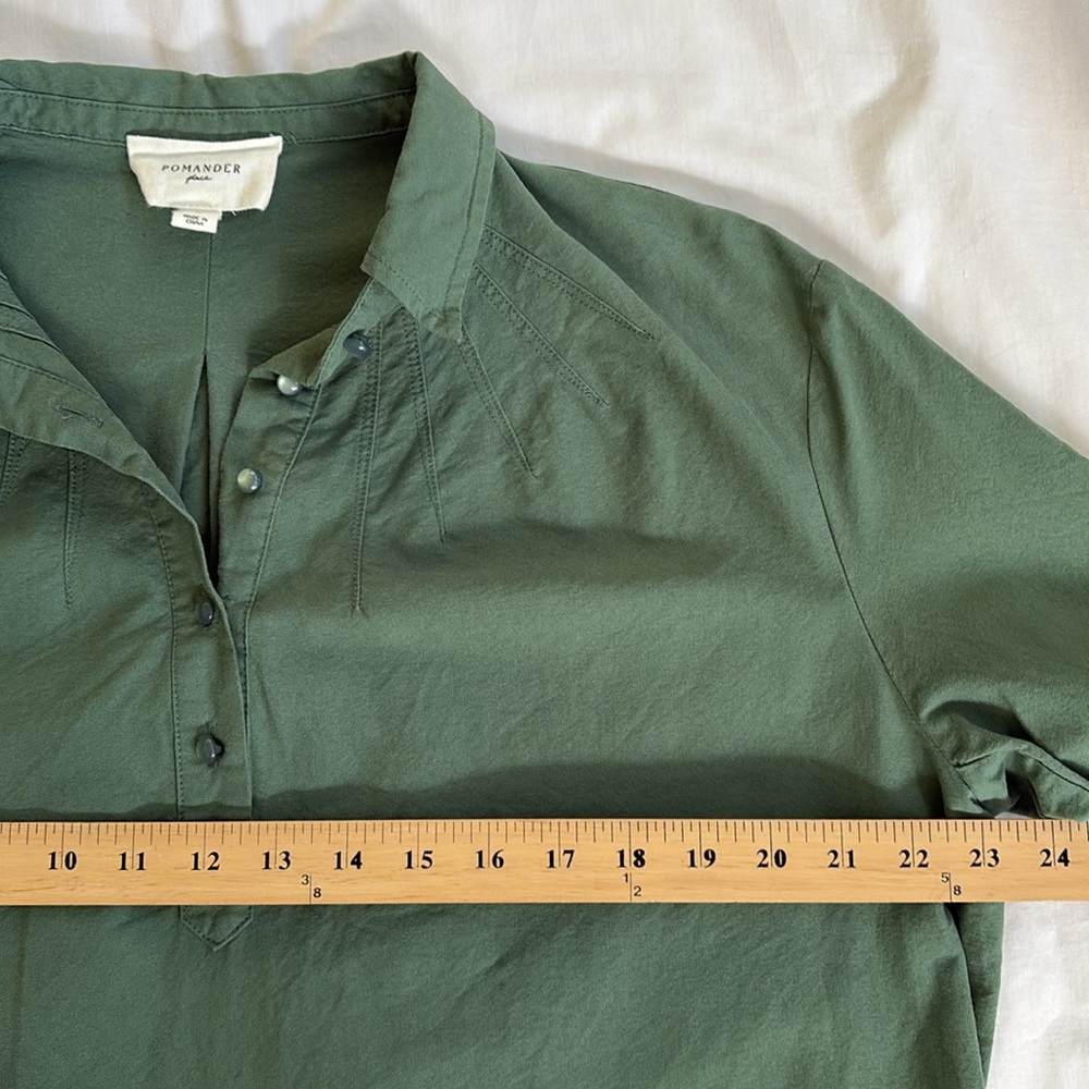 Tuckernuck Pomander Place Green Button Down Collared Polly Shirt Dress Women’s L - Picture 11 of 13